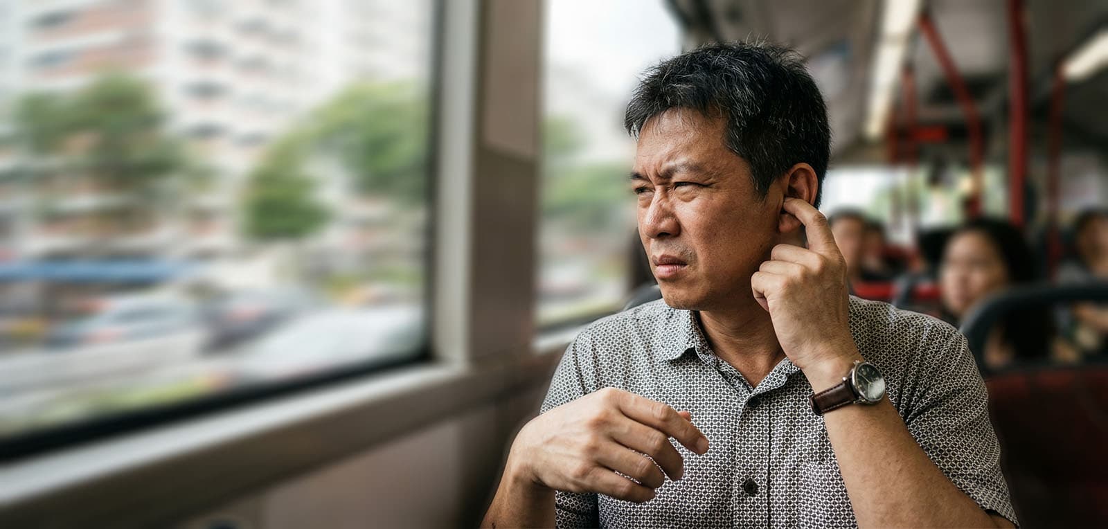 Patient with ear blockage