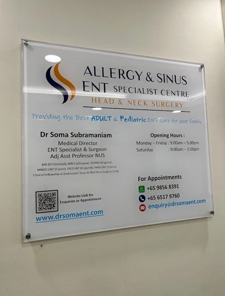 Allergy & Sinus ENT Specialist Centre signage