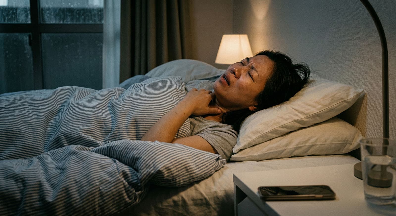 Woman suffering from OSA